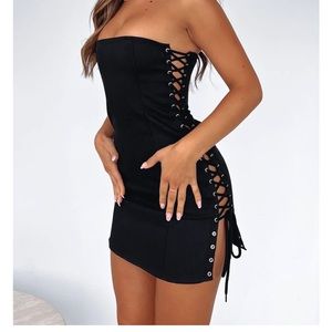 Call me baby mini dress black